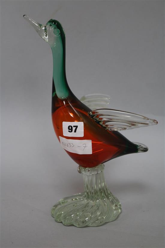 A Murano glass duck